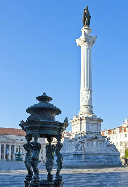 Portugal Lisboa Monumento Pedro Plaza Rossio — Foto de Stock