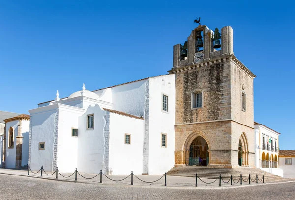 Portugal Algarve Faro Largo Cathedral National Flag — Stock Photo, Image