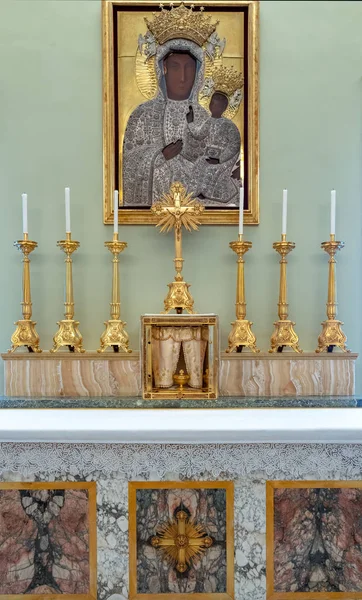 Castelgandolfo Włochy Kwietnia 2017 Tha Ołtarz Kaplicy Częstochowa Pałacu Apostolskiego — Zdjęcie stockowe