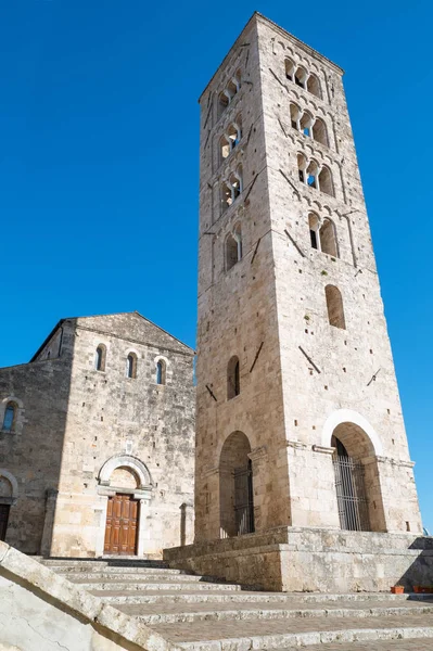 Itália Anagni Vista Para Fachada Torre Sineira Catedral — Fotografia de Stock