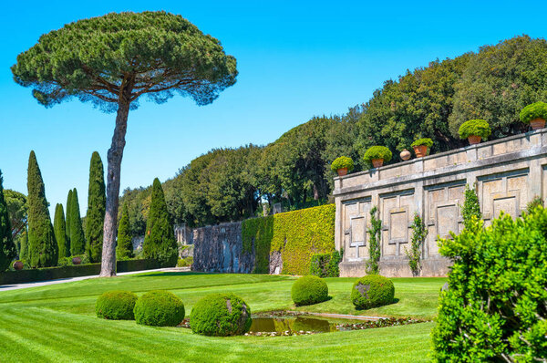 Italy, Castelgandolfo, the gardens of the Apostolic palace, summer residence of the Popes