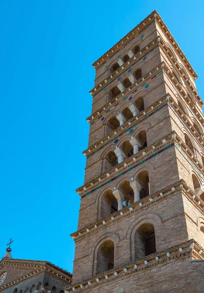 Italia Grottaferrata Veduta Verso Alto Del Campanile Della Chiesa Dell — Foto Stock