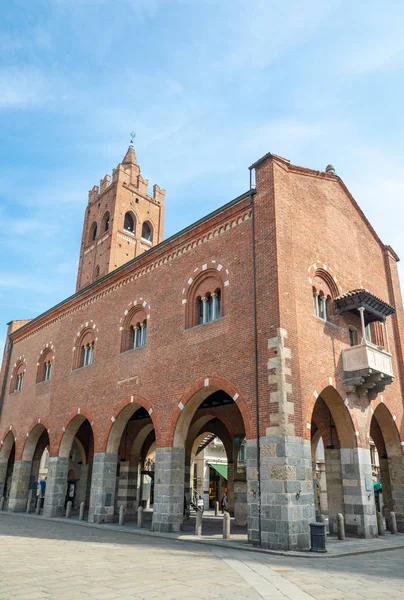 Monza Itália Março 2018 Antigo Palácio Arengario Antiga Prefeitura Com — Fotografia de Stock