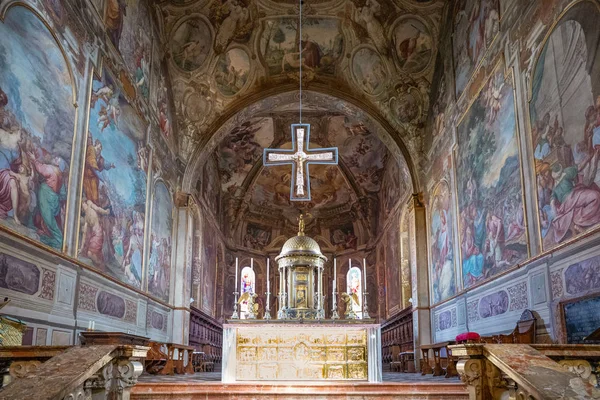 Monza Italia Martie 2018 Picturile Decorațiunile Extraordinare Ale Prezbiteriului Catedralei — Fotografie, imagine de stoc