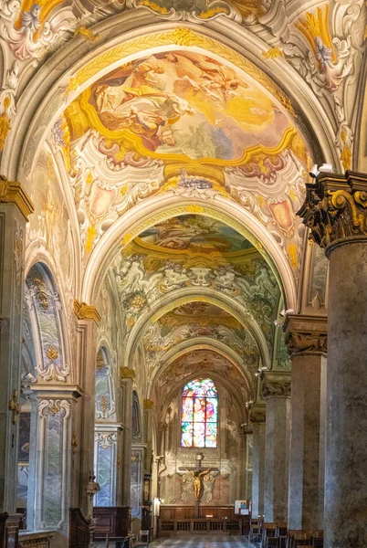 Monza Italia Marzo 2018 Las Extraordinarias Pinturas Decoraciones Nave Lateral — Foto de Stock