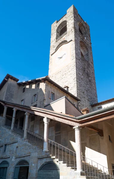 Bergamo Itálie Civic Věž Také Známý Jako Del Campanone Věž — Stock fotografie