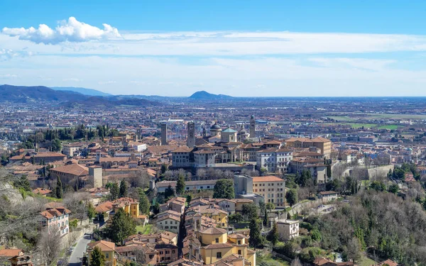 Bergamo Italy Panorama City Seen Top Hill — Stock Photo, Image