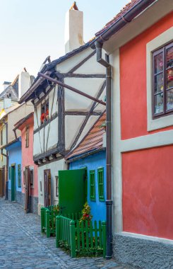 Prague, Çek Cumhuriyeti, kale bölgesi, Golden Lane Ortaçağ evleri