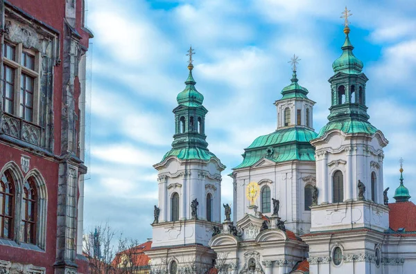 Praha Česká Republika Staré Centrum Města Náměstí Kostel Svatého Mikuláše — Stock fotografie