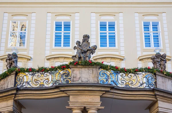 Praga República Checa Distrito Castelo Fachada Terraço Palácio Kralovsky — Fotografia de Stock