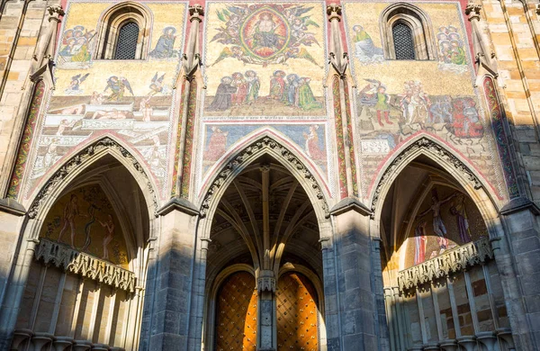 Praga Czeska Republika Dzielnicy Zamkowej Golden Portal Vitus Cathedral — Zdjęcie stockowe