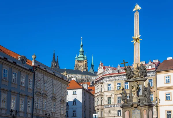 Prague Czech Republic Mala Strana District Plague Column Palace Lesser — стоковое фото