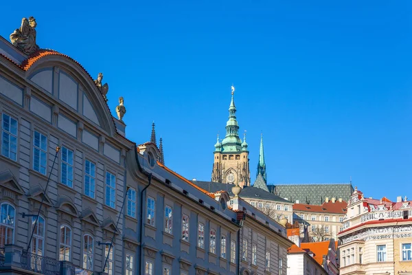 Praga República Checa Distrito Mala Strana Palácios Praça Menor Fundo — Fotografia de Stock