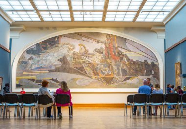 Moskova, Rusya - 21 Haziran 2015: Başyapıtlarından od Rus sanat Tretjakov Galeri ziyaret