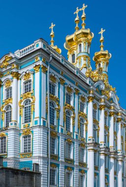 Pushkin Tsarkoje Selo, Rusya Federasyonu - 9 Temmuz 2013: Çevresi St Petersburg, Catherine Palace, ayrıntı