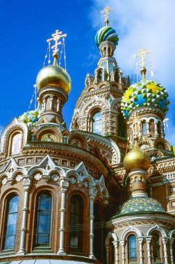 Rusya, St.Petersburg, soğan kubbe diriliş Churh (Kurtarıcı, dökülen Blod)