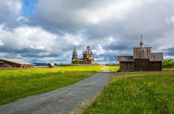 Rusia Región Karelia Isla Kishi Las Iglesias Madera Trasfiguración Asunción — Foto de Stock