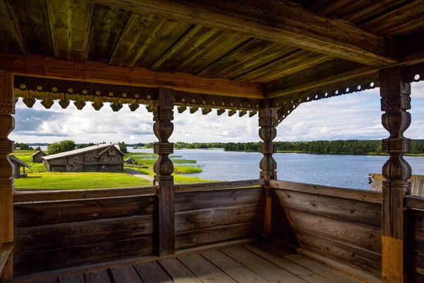 Russia, Kishi island, the Onega lake seen from the Assumption church balcony — Stock Image Russia Kishi Island Onega Lake Seen Assumption Church Balcony Stock Picture
