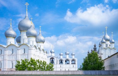 Ascention Katedrali kubbeleri görünümünü Rusya, Rostov,