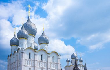 Ascention Katedrali kubbeleri görünümünü Rusya, Rostov,