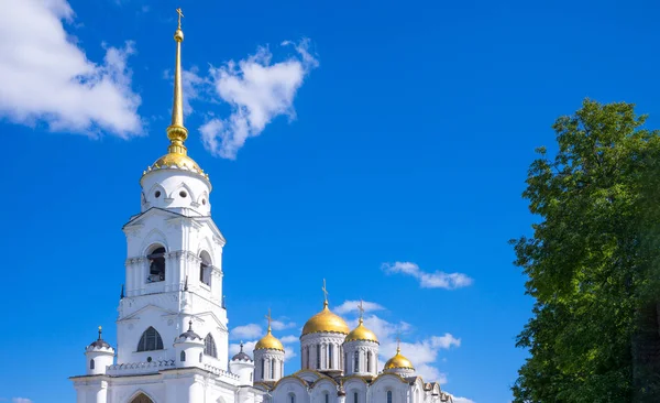 Rusya, Vladimir, görünümü ve kulenin ve kubbeleri Dormition Katedrali