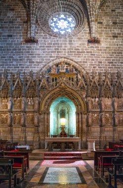 Valencia, İspanya - Octuber 14, 2016: Katedral içinde Kutsal Kase'nin Şapel