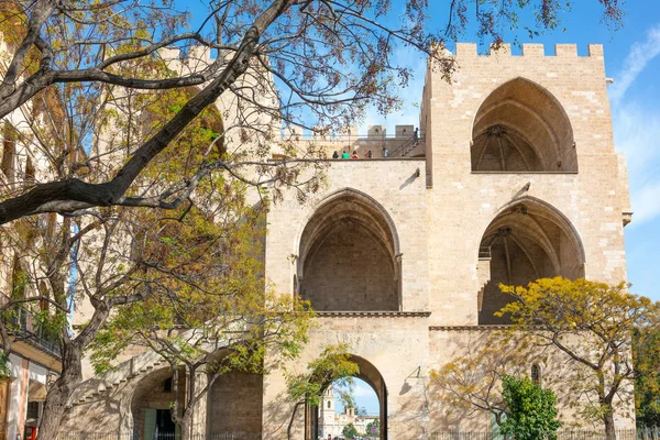 Valencia Spain Octuber 2016 View Remains Quart Tower Part Ancient — Stock Photo, Image