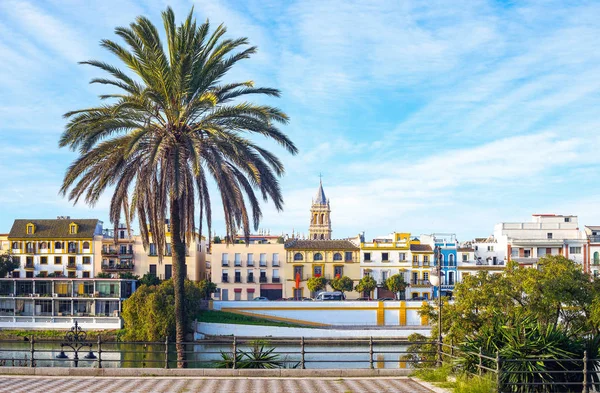 Spain Andalusia Seville Houses Triana Quarter Guadalquivir Riverbank — Stock Photo, Image