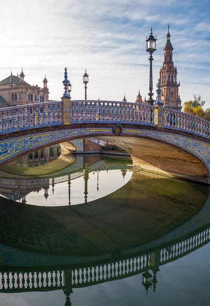 Sevilla Spanyolország Andalúzia Foreshortenings Architektúra Plaza Espana — Stock Fotó