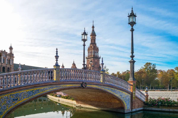 Spanien Andalusien Sevilla Förskjutningar Arkitekturer Plaza Espana — Stockfoto