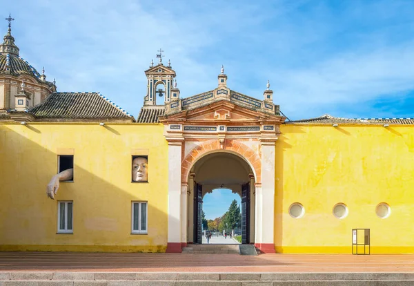 Sevilha Espanha Dezembro 2014 Obra Arte Fachada Entrada Mosteiro Santa — Fotografia de Stock