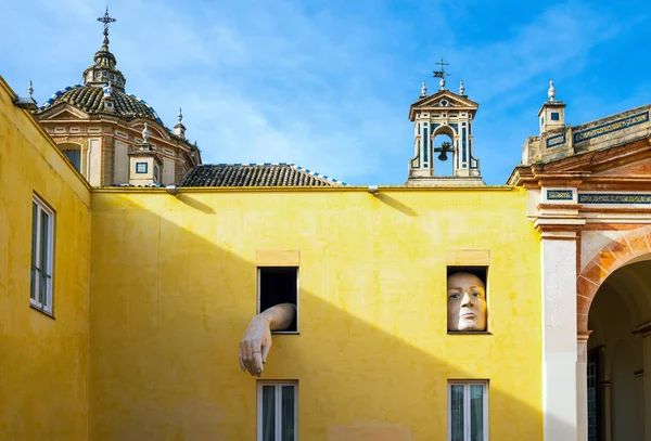 Sevilla España Diciembre 2014 Obra Arte Fachada Entrada Del Monasterio — Foto de Stock