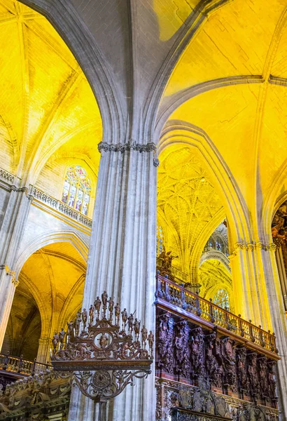 Sevilla Spanje December 2014 Decoraties Van Het Schip Van Kathedraal — Stockfoto