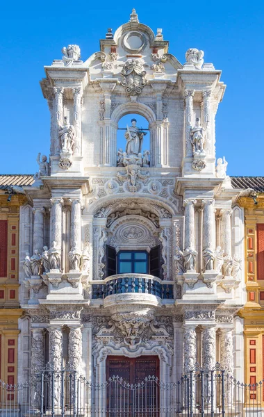 Espanha Andaluzia Sevilha Entrada Principal Decorada Palácio San Telmo — Fotografia de Stock