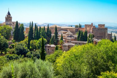 Generalifa bahçeleri Alhambra saraylar üzerinden İspanya, Granada, görünüm
