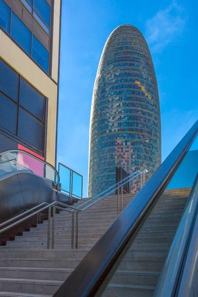 Barcelona Spain September 20012 Torre Agbar Seen Shopping Center — Stock Photo, Image