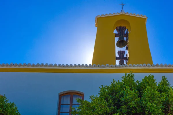 Balearen Ibiza Die Pfarrkirche Von Santa Gertrudes Dorf — Stockfoto