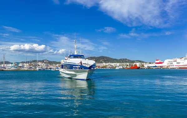 Ibiza Espagne Mai 2013 Bateau Plaisance Dans Baie Port — Photo