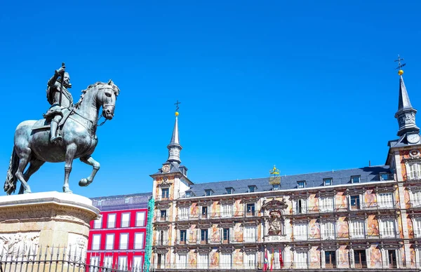 Spanien Madrid Die Antiken Paläste Der Plaza Mayor Mit Der — Stockfoto