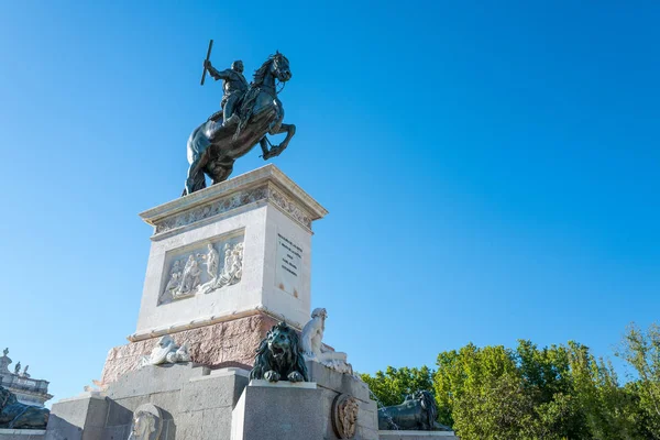 Espanha Madrid Estátua Equestre Filipe Plaza Oriente — Fotografia de Stock