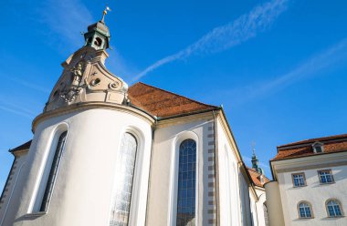 St.Gallen, İsviçre, yukarı doğru görünümü Katedrali apsis
