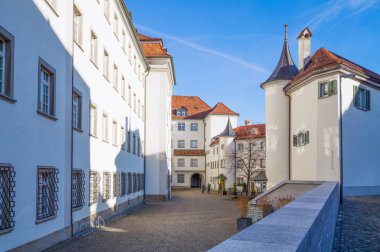 St.Gallen, İsviçre - 13 Aralık 2015: Abbey Semt Kütüphanesi saraylar