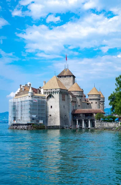 Montreux Schweiz Augusti 2015 Chillon Castle Vid Sjön Leman — Stockfoto