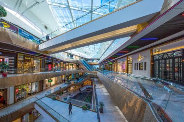 Istambul , Turkey - February 19, 2013: The inside modern architectures of the Buyaka shopping center clipart
