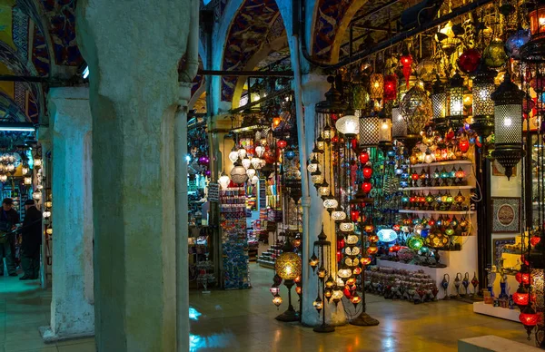 Istanbul Turkiet Februari 2013 Färgglad Lampa Butik Grand Bazaar — Stockfoto