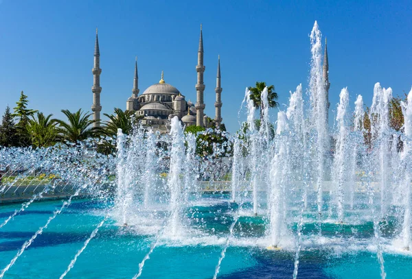 Istanbul Sultan Ahmed Mosque Blue Mosque Seen Sultanahmed Square Fountain — Stock Photo, Image