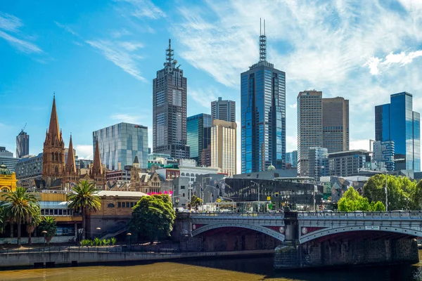 Melbourne Australia Października 2014 Widok Centrum Miasta South Bank — Zdjęcie stockowe