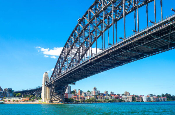 Australia, Sydney, the Harbour Bridge with the Nilsons Point in the background
