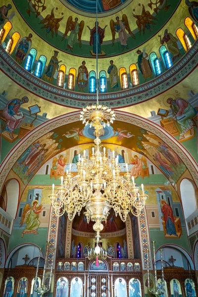 希腊圣托里尼 2017年7月5日 东正教大教堂的内部绘画和装饰 — 图库照片