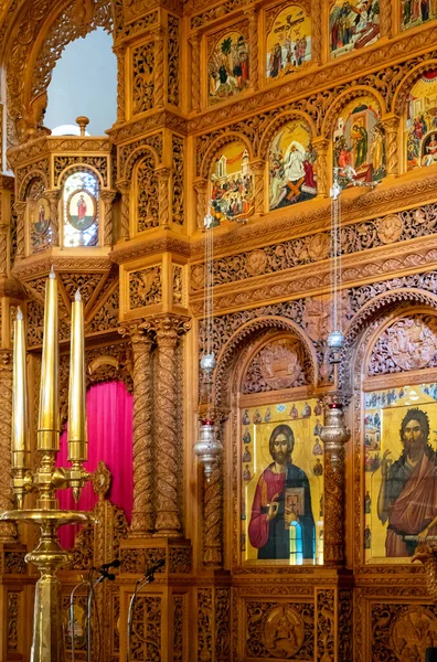 Aegina Grécia Março 2018 Interior Catedral São Nectário — Fotografia de Stock
